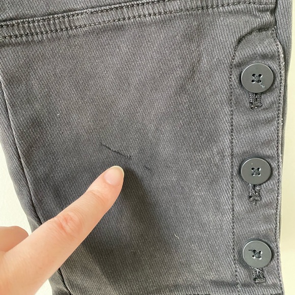 Anthropologie Dark Gray Buttoned Hem Utility Pants - Picture 7 of 11